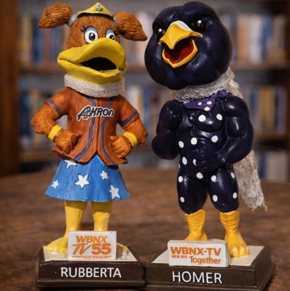 Homer & Rubberta Duck Bobblehead Collectibles‎ New Akron Ohio Mascot